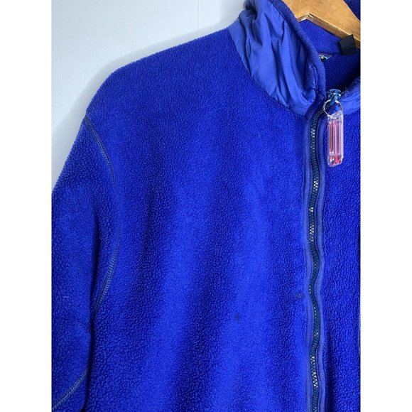 VINTAGE Patagonia Fleece Blue Made in USA Men's Large Distressed READ - Picture 3 of 16